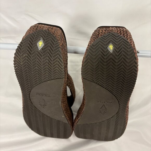 Volatile Brown‎ Platform Wedge Flip Flops - Picture 4 of 8